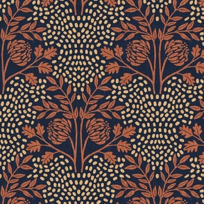 Dahlia - Navy/Copper Red