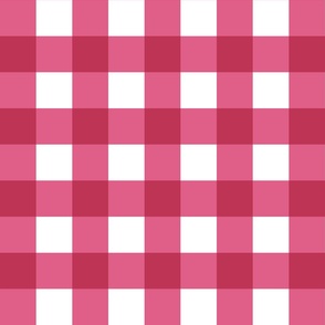 Viva Magenta Gingham plaid pattern, color of the year 2x2 inch square