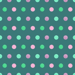 polka dot - green & pink