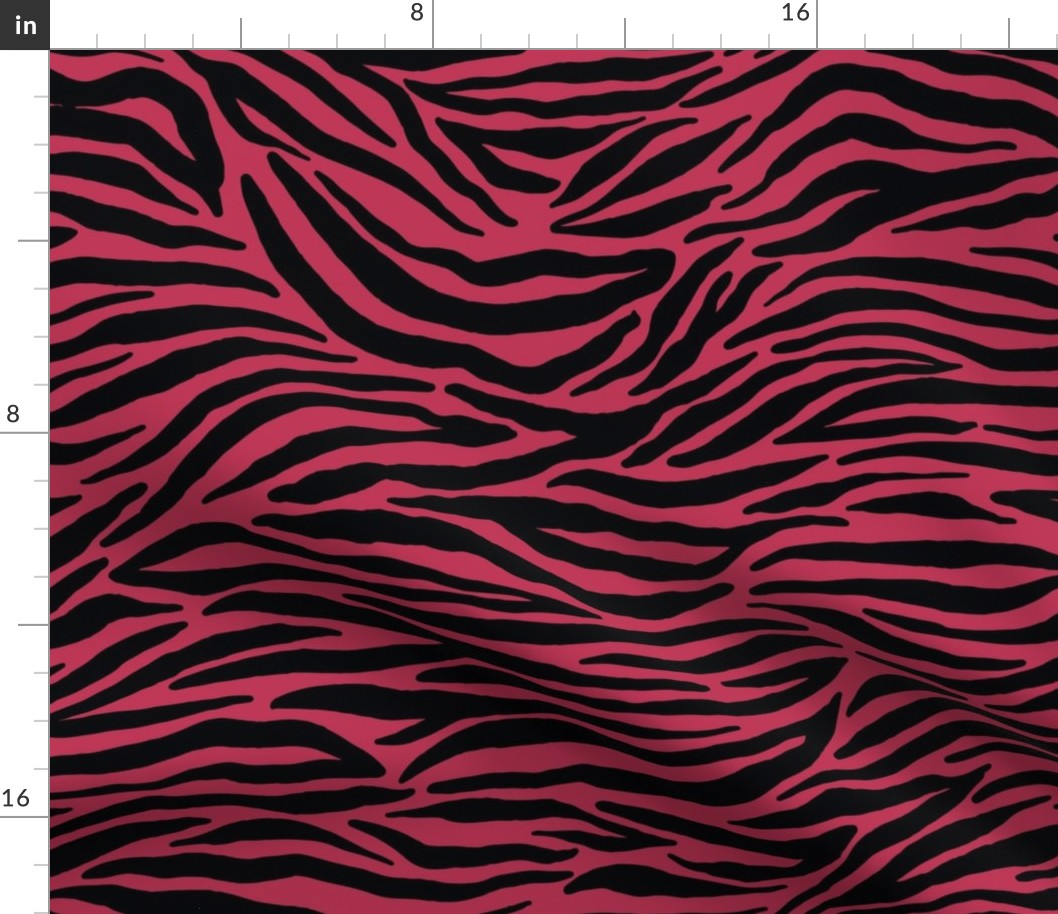 Viva magenta, color of the year 2023, Zebra animal print black