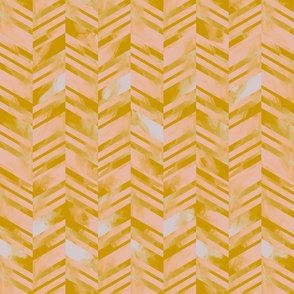 Abstract feather peach gold rotated