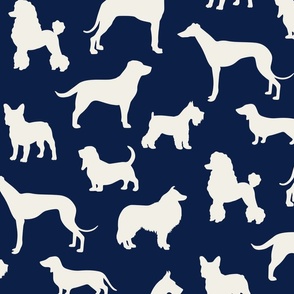 Dog Silhouettes - Navy