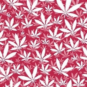 Smaller Scale Marijuana Cannabis Leaves Viva Magenta and White