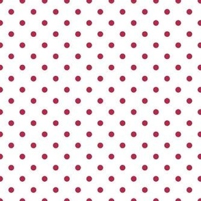 Smaller Scale Polkadots Viva Magenta Dots on White