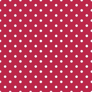 Bigger Scale Polkadots White Dots on Viva Magenta 