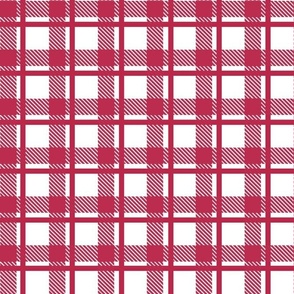 Bigger Scale Plaid Viva Magenta and White Gingham Checker