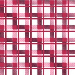 Smaller Scale Plaid Viva Magenta and White Gingham Checker