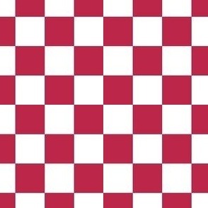 Small Scale Bold Checker Viva Magenta and White