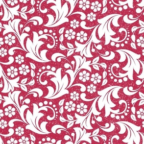 Large Scale Viva Magenta Swirly Floral