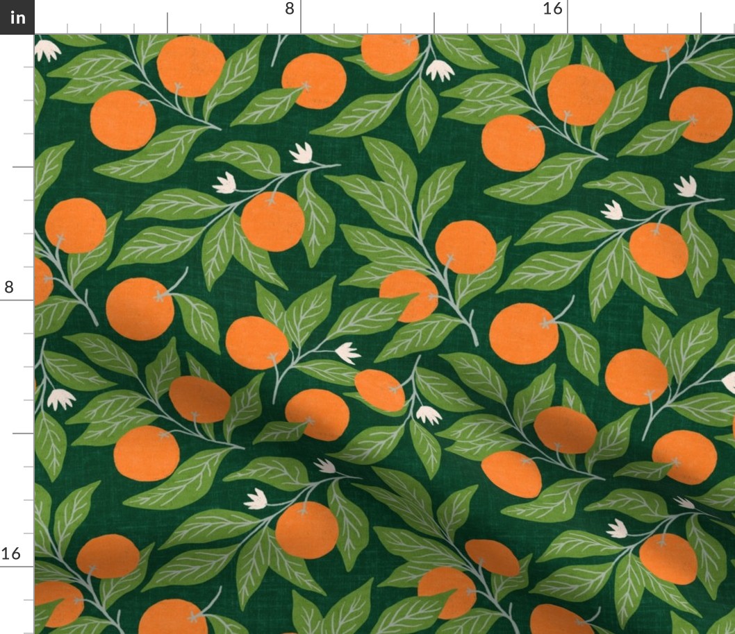medium - orange blossoms - dark green