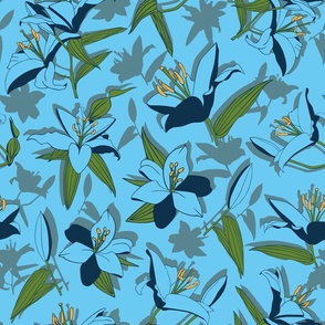 Lilies in blue