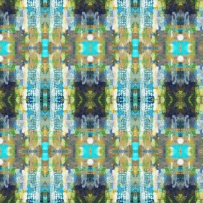 Aqua and Ecru Abstract 