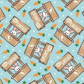 Carrot Stand - Easter Bunny fabric - spring - baby blue - LAD22