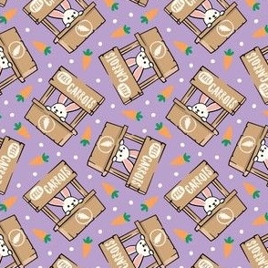 (small scale) Carrot Stand - Easter Bunny fabric - spring - purple - LAD22