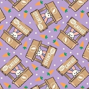 Carrot Stand - Easter Bunny fabric - spring - purple - LAD22