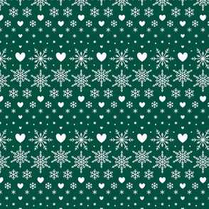 Fairisle Snowflakes - MEDIUM - Christmas Tree Green