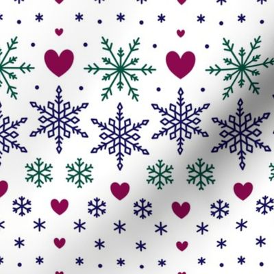 Fairisle Snowflakes - MEDIUM - Multi Red, Green & Blue