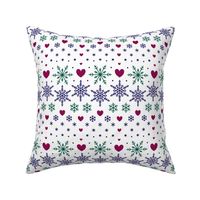 Fairisle Snowflakes - MEDIUM - Multi Red, Green & Blue