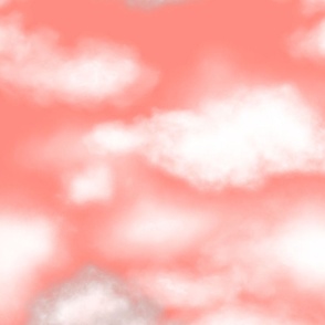 Salmon Pink Cloudy Sky (large scale) 