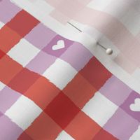 Valentine Gingham - Red/Purple, Large Scale