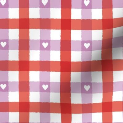 Valentine Gingham - Red/Purple, Large Scale
