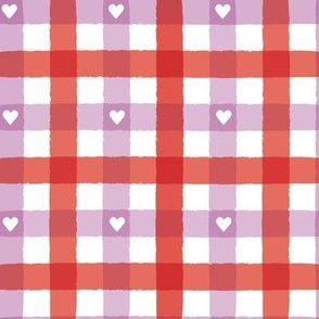 Valentine Gingham - Red/Purple, Large Scale