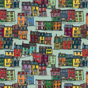 Colourful Neighbours (Green Background)