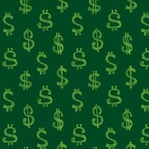 (small scale) $ dollar signs - money - green/ green - LAD22