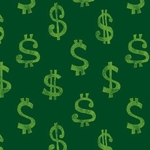 $ dollar signs - money - green/ green - LAD22