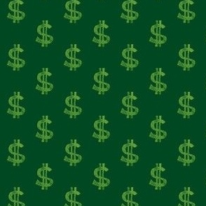 (small scale) $ dollar signs - money - green/ green V2 - LAD22