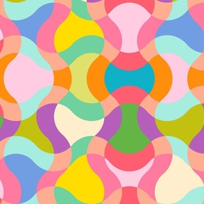 Colourful Psychedelic pattern in groovy style