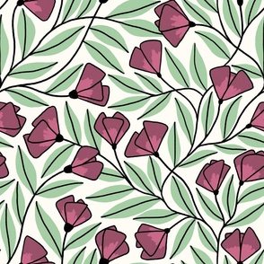 Purple And Mint Fabric, Wallpaper and Home Decor