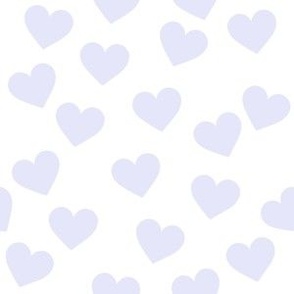 Digital Lavender hearts on white - medium heart print