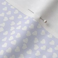 White hearts on Digital Lavender - mini heart print