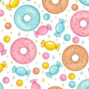 Candies and donuts for kids