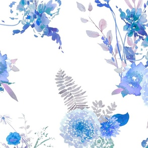 Ultramarine watercolor  bouquet floral