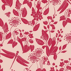 'Ecology' featuring Viva Magenta (Pantone Color of the Year 2023) on Pale Dogwood