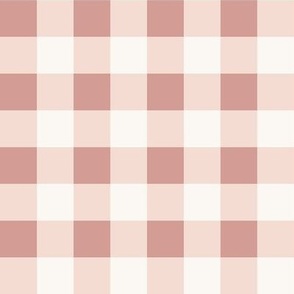 off white, light pink and pink gingham