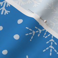 Elegant Christmas white Snowflakes pattern on blue