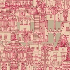 Mexico City toile viva magenta small