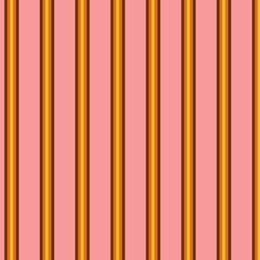 Success - Striped Boho Flowers - Stripes -  Muted Marigold, Cosmos Pink - e8c567, e5a2c1