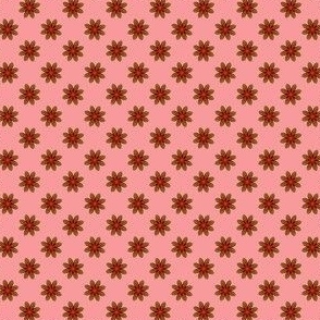 Success - Striped Boho Flowers - Blender - Black, Cosmos Pink, Crimson, Muted Marigold - e8c567, e5a2c1, c04849