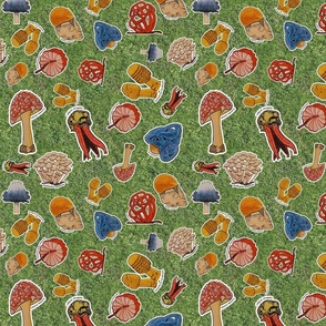 Mushrooms - Fabric 10x10