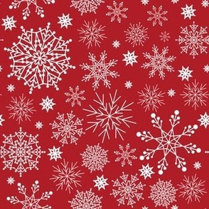 Red Winter Snowflakes