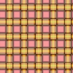Success - Striped Boho Flowers - Plaid - Cosmos Pink, Muted Marigold, Black - e8c567, e5a2c1