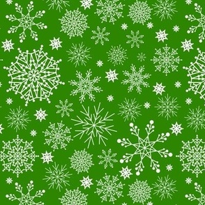 Winter Green Snowflakes 