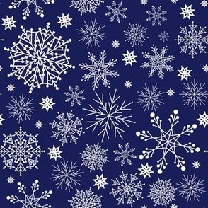 Icy Blue Winter Snowflakes 