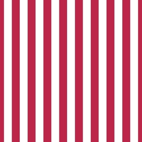 Color of the Year Viva Magenta with White Vertical 1 inch Beach Hut Stripes