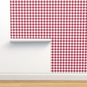 White  and Viva Magenta Gingham Check 