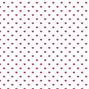  Mini Viva Magenta Love Heart Polka Dots on White